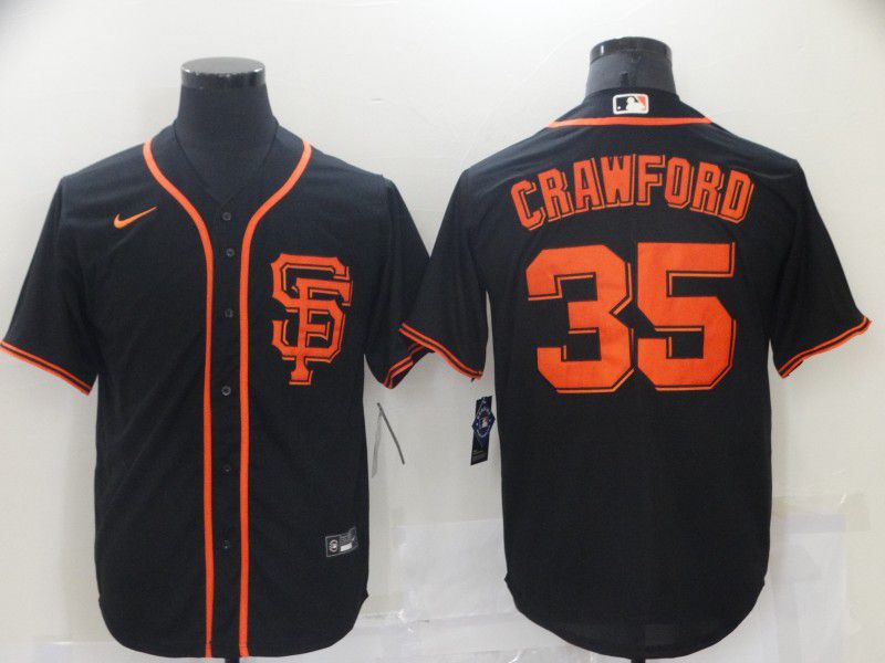 Men San Francisco Giants #35 Crawford Black Game 2021 Nike MLB Jersey->san francisco giants->MLB Jersey